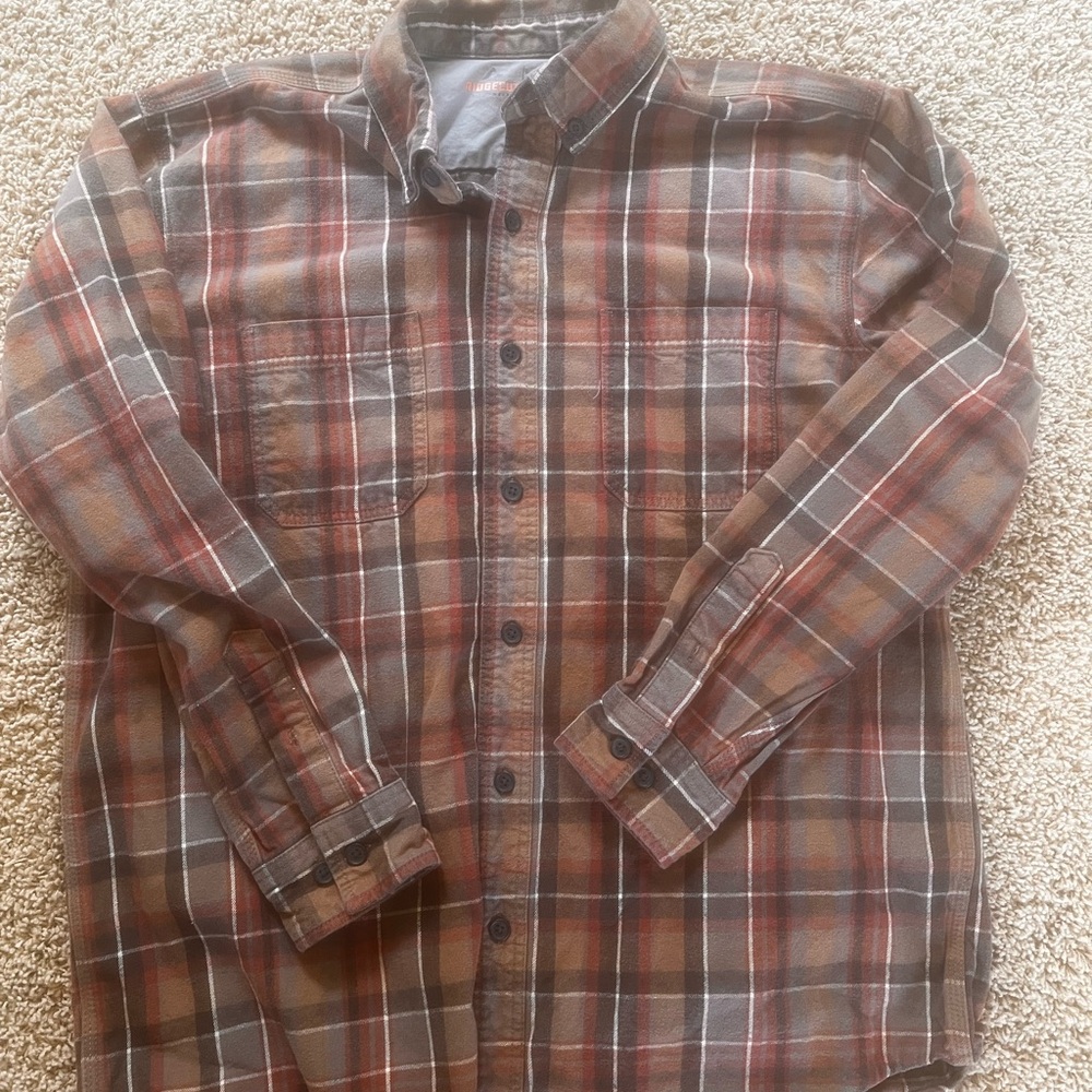 Classic Brown Plaid Men's Shirt